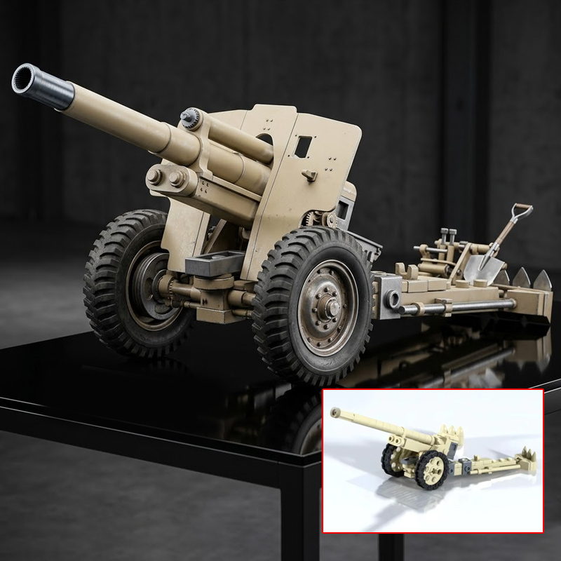 Heavy Equipment Battery - qwer 149/40 Schweres Feldartillerie-Modell MOC Bausteine