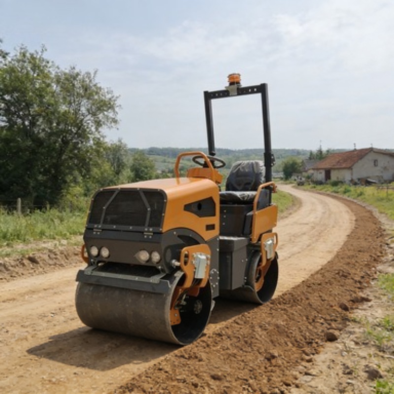 Heavy Equipment And Machinery - Kompakter Straßenwalzer, Vibrationswalze für schwere Beanspruchung,