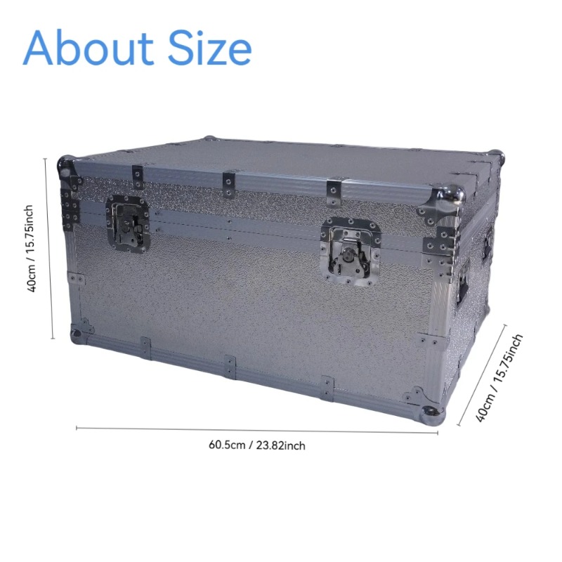 Silberner Flightcase aus Alumi – Heavy Equipment Logo Bewertung und Preis